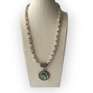 Handcrafted mixed metals glass beads 22 inch in length